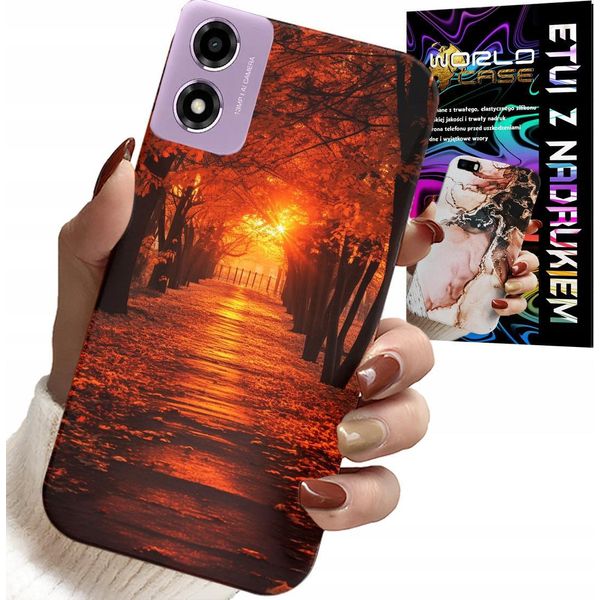 Custodia Per Motorola Moto E14 - Parco, Autunno, Foglie Che Cadono, Retro-image