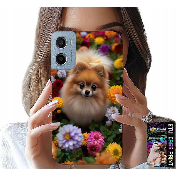 Custodia Per Motorola E15 / G05 - Dolce Cagnolino, Custodia Pomeranian + Pellicola Protettiva-image