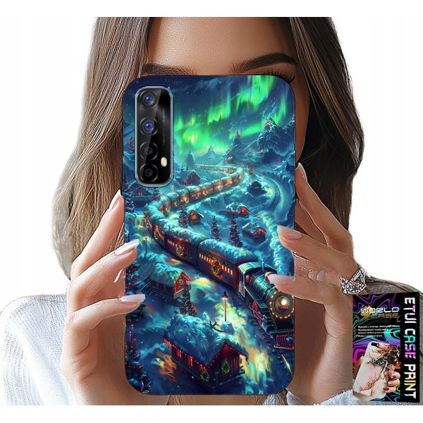 Custodia Per Realme 7 - Treno, Espresso Motivi Natalizi + Pellicola Protettiva-image