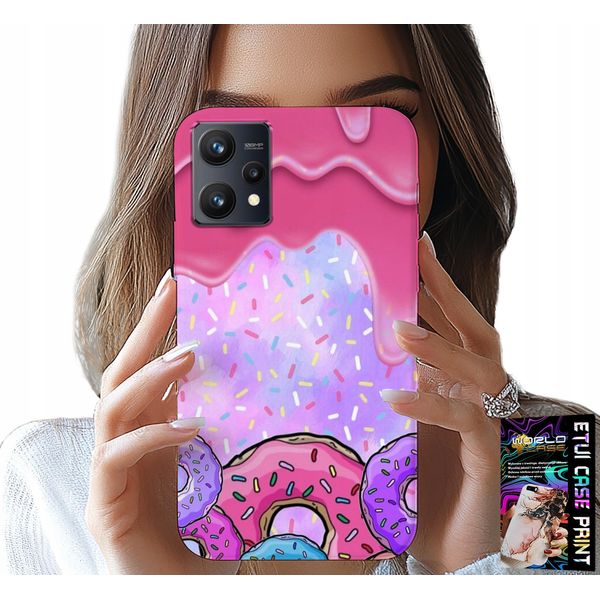 Custodia Per Realme 9 Pro - Dolci Ciambelle Con Glassa Sullo Sfondo + Vetro-image