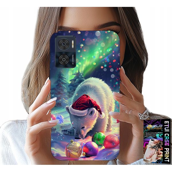 Custodia Per Motorola Moto E22 / E22I - Orso Natalizio Bombki Case + Pellicola Protettiva-image
