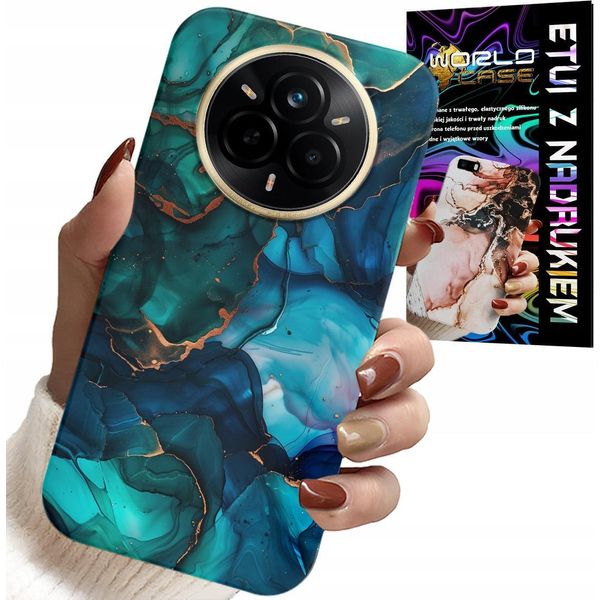 Custodia Per Realme 14 Pro+ 5G - Blu Verde Marmo Motivi-image