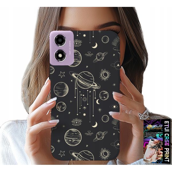Custodia Per Motorola Moto E14 - Cosmo Pianeti Stelle Luna + Vetro-image