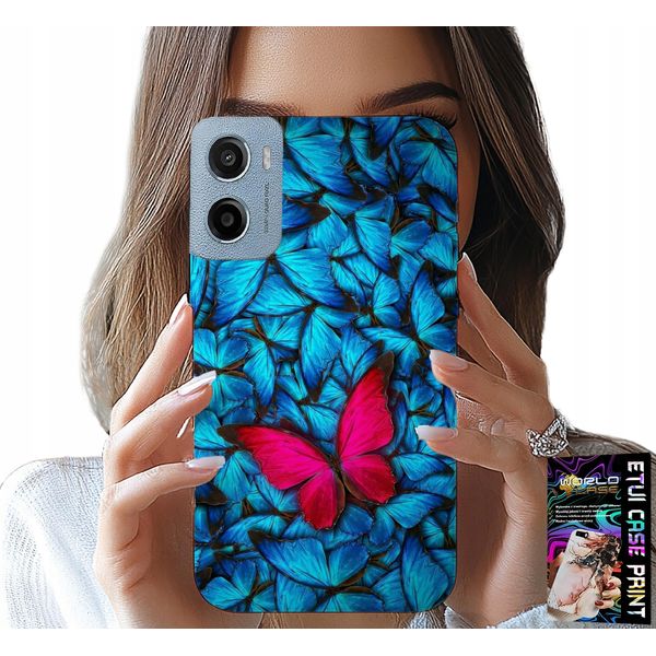 Custodia Per Motorola E15 / G05 - Farfalle Blu, Farfalla, Motivi Femminili-image