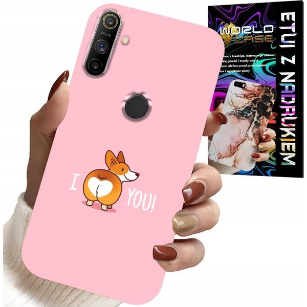Custodia Per Realme C3 - Divertenti Motivi I Love You Cagnolino Custodia-image