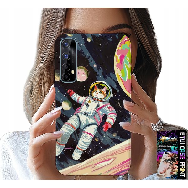 Custodia Per Realme 7 - Gatto Astronauta Gatto Cosmo Custodia Case-image