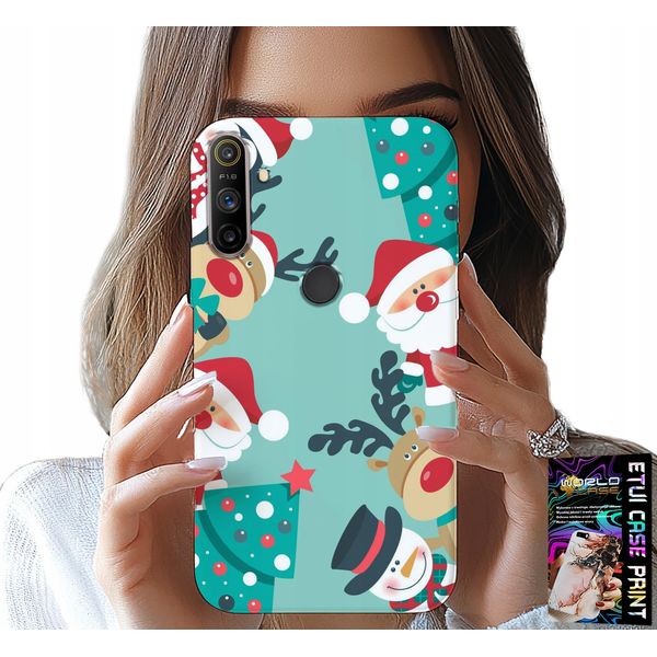 Custodia Per Realme C3 - Babbo Natale, Renna, Pupazzo Di Neve, Motivi Natalizi-image
