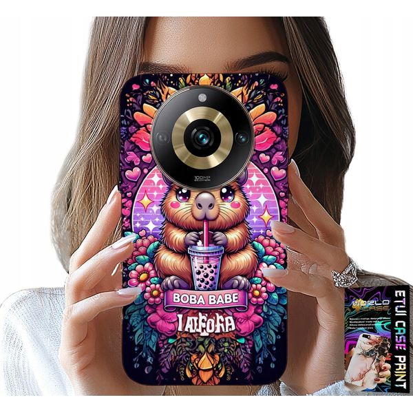 Custodia Per Realme 11 Pro - Dolce Capibara Con Frullato, Fantastici Disegni-image