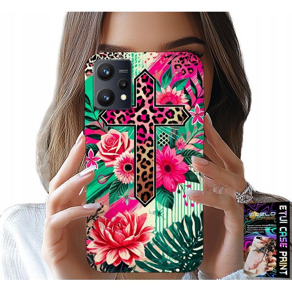 Custodia Per Realme 9 Pro - Croce, Rosa Cristianesimo Gesù Retro-image