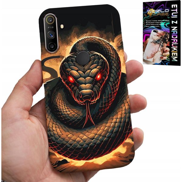 Custodia Per Realme C3 - Serpente, Serpenti Cobra Serpente A Sonagli Custodia + Pellicola Protettiva-image