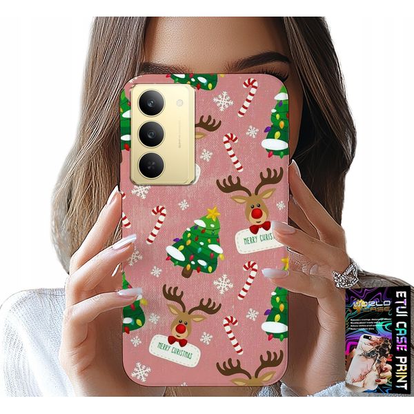 Custodia Per Realme 14X - Renna Natalizia, Alberi Di Natale, Bastoncini, Motivi-image
