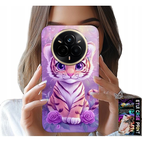 Custodia Per Realme 14 Pro+ 5G - Dolce Tigrotto Su Sfondo Rosa + Pellicola Protettiva-image