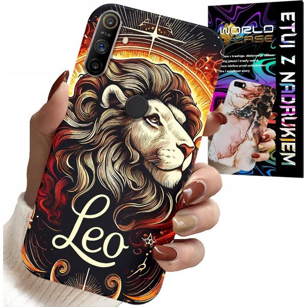Custodia Per Realme C3 - Leone, Segno Zodiacale Astronomia, Custodia + Pellicola Protettiva-image