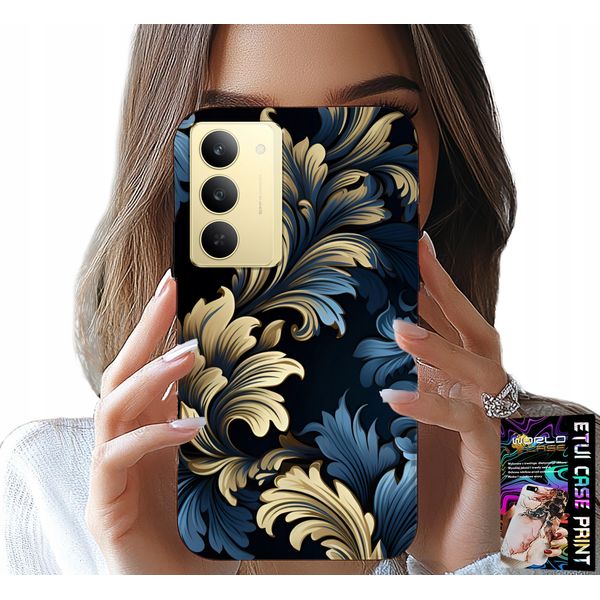 Custodia Per Realme 14X - Elegante Custodia Dorata Con Motivi Alla Moda-image