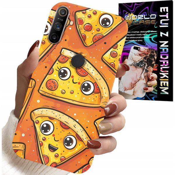 Custodia Per Realme C3 - Custodia Con Simpatiche Pizze Sorridenti + Pellicola Protettiva-image
