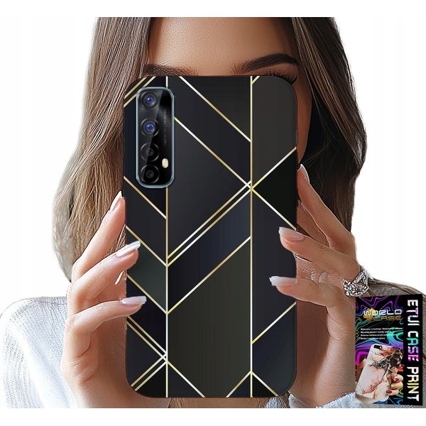 Custodia Per Realme 7 - Cornici Dorate, Motivi Eleganti + Pellicola Protettiva-image