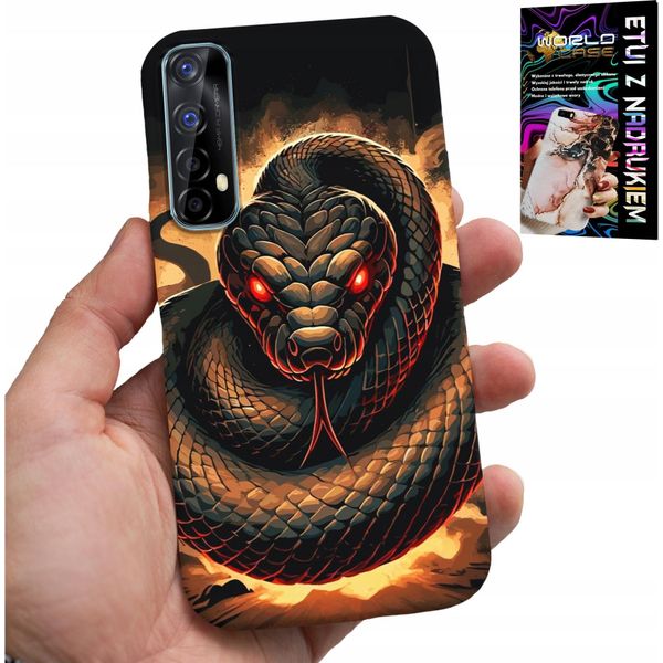 Custodia Per Realme 7 - Serpente, Serpenti Cobra Serpente A Sonagli Custodia + Pellicola Protettiva-image
