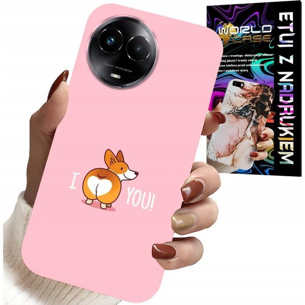 Custodia Per Realme C67 4G - Divertenti Motivi I Love You Cagnolino Custodia-image