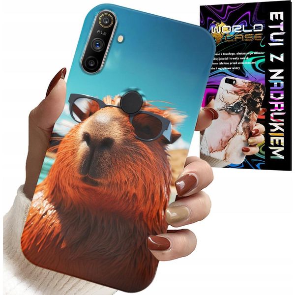 Custodia Per Realme C3 - Dolce Capibara, Custodia Capibara + Pellicola Protettiva-image