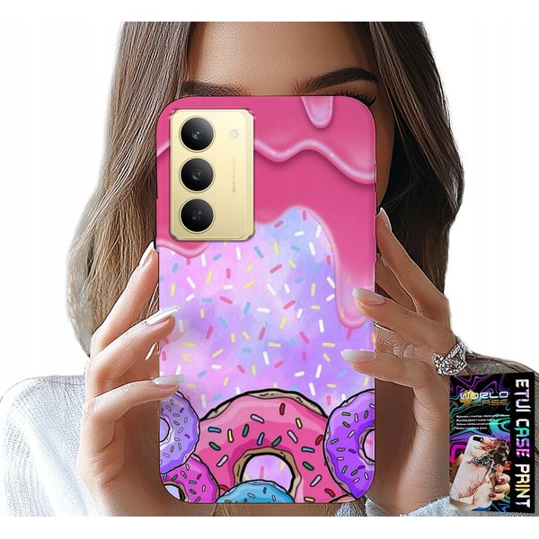Custodia Per Realme 14X - Dolci Ciambelle Con Glassa Sullo Sfondo + Vetro-image