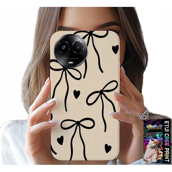Custodia Per Realme C67 4G - Nastri Beige Con Fiocchi Motivi Alla Moda-image