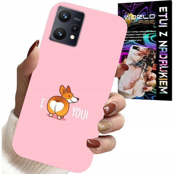 Custodia Per Realme 9 5G - Divertenti Motivi I Love You Cagnolino Custodia-image