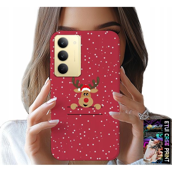 Custodia Per Realme 14X - Renna Natalizia Babbo Natale Natale + Vetro-image