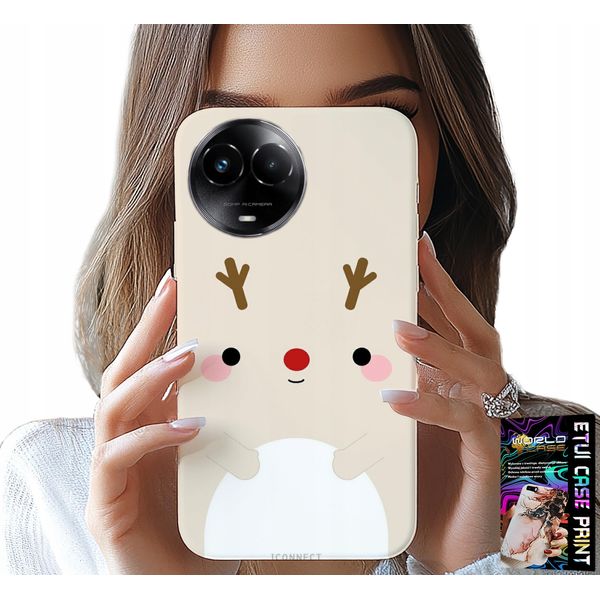 Custodia Per Realme C67 4G - Reniferek, Renna, Motivi Natalizi-image