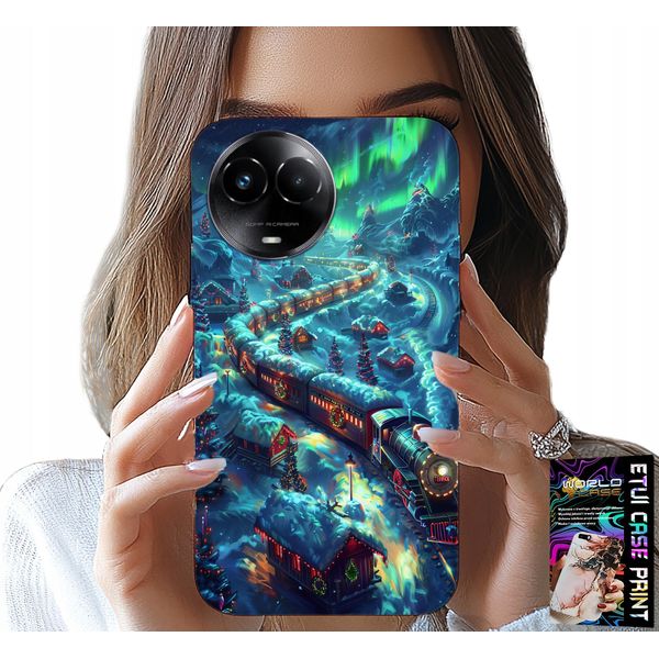 Custodia Per Realme C67 4G - Treno, Espresso Motivi Natalizi + Vetro-image