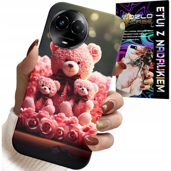 Custodia Per Realme C67 4G - Famiglia Di Orsacchiotti Rosa Regalo + Pellicola Protettiva-image