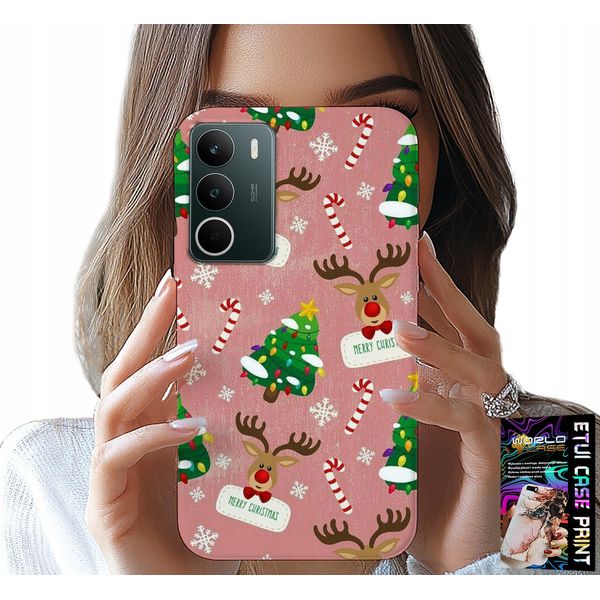 Custodia Per Realme C71 4G - Renna Natalizia, Alberi Di Natale, Bastoncini, Motivi-image