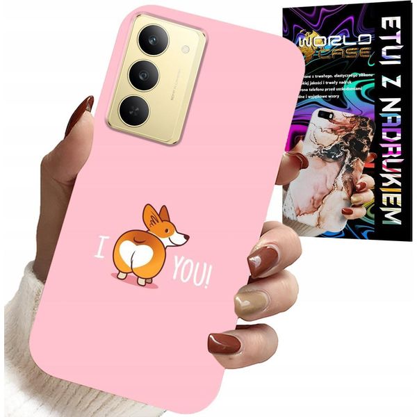 Custodia Per Realme 14X - Divertenti Motivi I Love You Cagnolino Custodia-image
