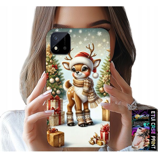 Custodia Per Realme C11 2021 - Renna, Disegni Natalizi + Vetro-image
