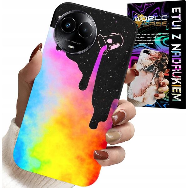 Custodia Per Realme C67 4G - Motivi Colorati Arcobaleno, Vernice + Pellicola-image