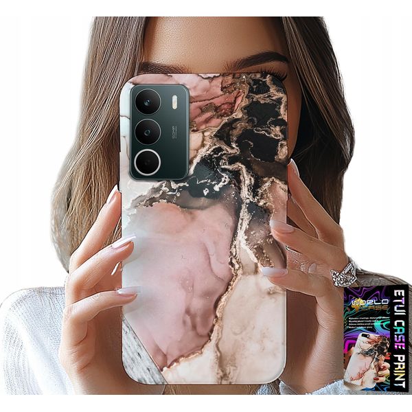 Custodia Per Realme C71 4G - Elegante Marmo, Motivi Alla Moda + Vetro-image