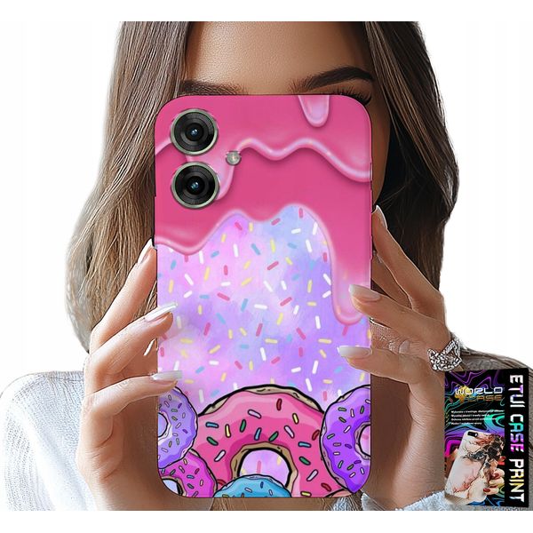 Custodia Per Realme Note 60 - Dolci Ciambelle Con Glassa Sullo Sfondo + Vetro-image