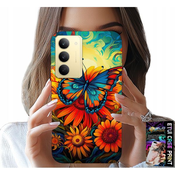 Custodia Per Realme 14X - Farfalle Farfalline Fiori Rose Custodia-image