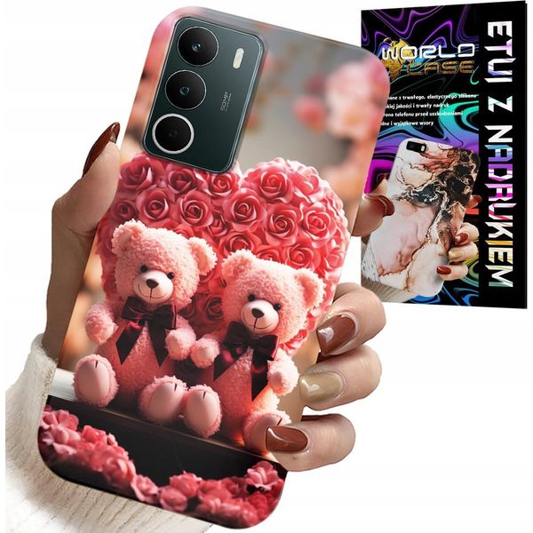 Custodia Per Realme C71 4G - Famiglia Di Orsacchiotti Rosa Cuore + Vetro-image