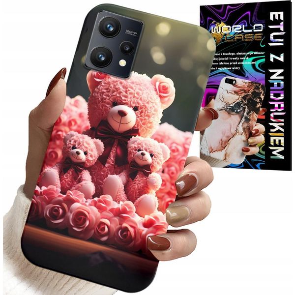 Custodia Per Realme 9 Pro - Famiglia Di Orsacchiotti Rosa Regalo + Pellicola Protettiva-image