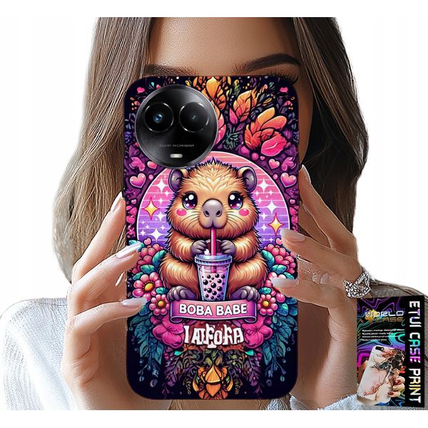 Custodia Per Realme C67 4G - Dolce Capibara Con Frullato, Fantastici Disegni-image