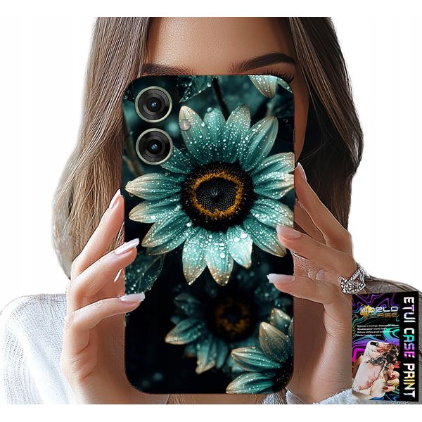 Custodia Per Realme Note 60 - Gerbera Blu Margherita Fiore + Pellicola Protettiva-image
