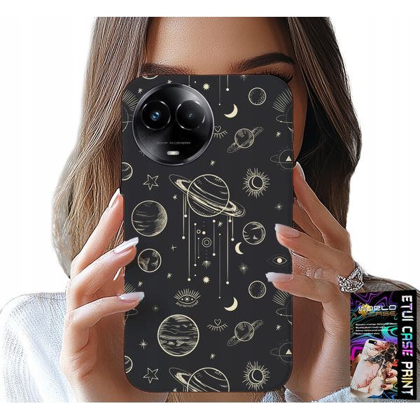 Custodia Per Realme C67 4G - Cosmo Pianeti Stelle Luna + Vetro-image