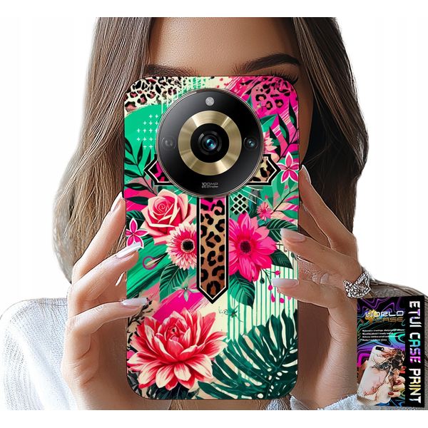 Custodia Per Realme 11 Pro - Croce, Rosa Cristianesimo Gesù Retro-image