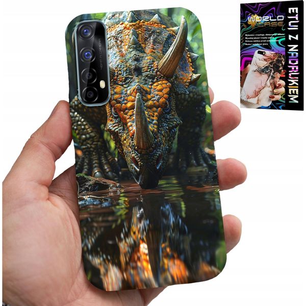 Custodia Per Realme 7 - Dino Dinosauro Triceratops Custodia-image