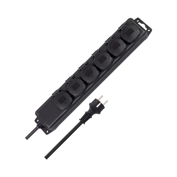 Steckdosenverteiler IP44 6-Fach Schwarz 2M H07RN-F 3G1,5 ; Brennenstuhl (1159970)-image