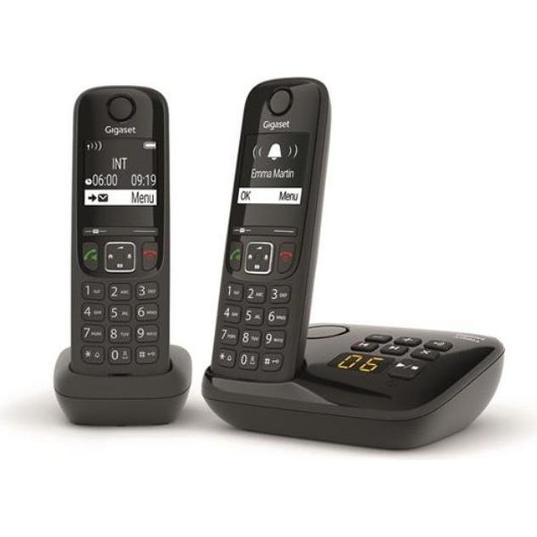 Telefono Cordless Duo Dect Nero Con Segreteria Telefonica Gigaset As690Aduonoir-image