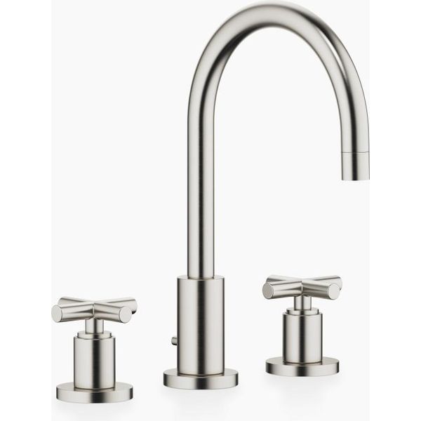 Dornbracht Tara MéLangeur De Lavabo à Trois Trous Avec Garniture D'éCoulement, Bec Pivotant à 360°, Saillie 165Mm, 20713892-06, 20713892-06-image