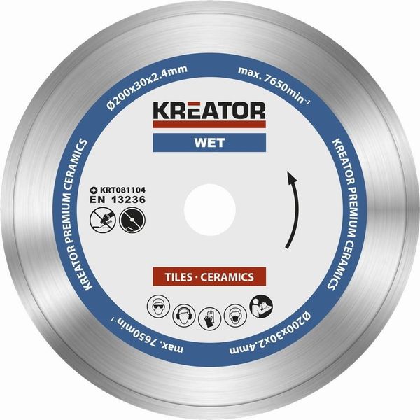 Disco Diamantato Premium ø 200 X 30 X 2,4 Mm Per Il Taglio Ad Umido Di Piastrelle In Ceramica-image
