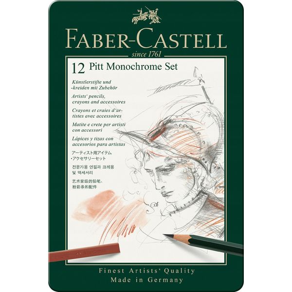 Faber Castell FC-112975 Pitt Monochrome Set Faber-Castell 12-Delig Medium-image