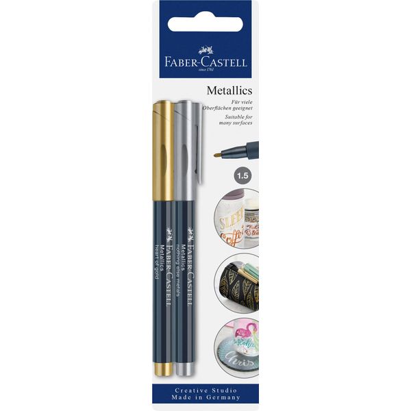 Faber-Castell 160796 Pennarello FABER-CASTELL Metallics, Blister Di 2 Pezzi-image